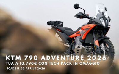 Promozione KTM 790 ADVENTURE 2026 con Tech Pack in omaggio!