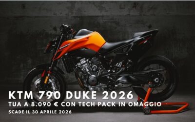 Promozione KTM 790 DUKE 2026 con Tech Pack in omaggio